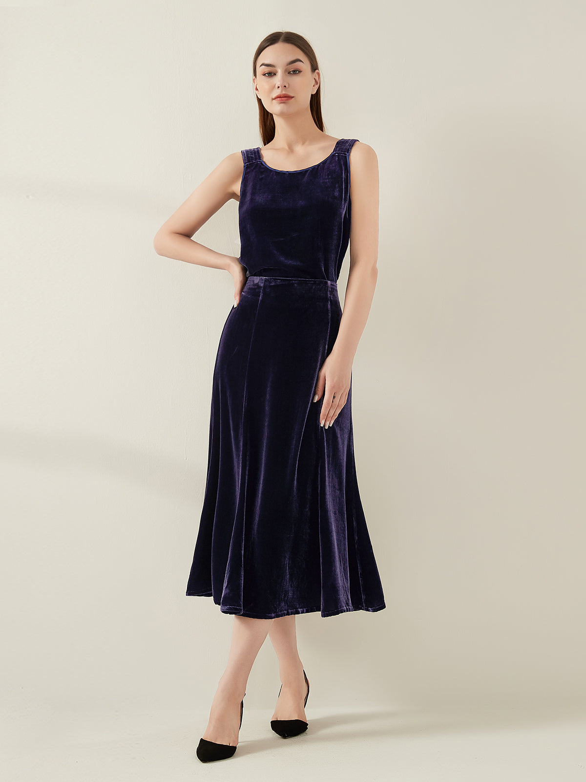 Silk Velvet Maxi Skirt