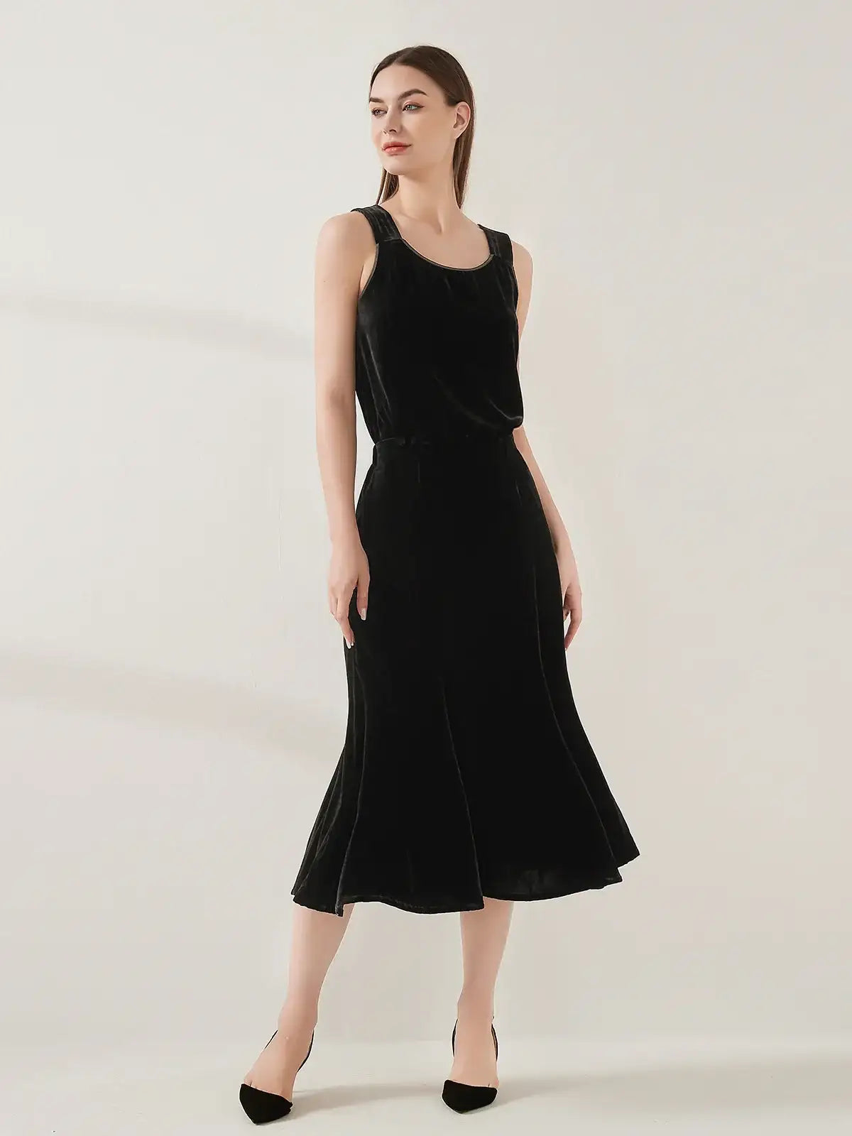 Silk Velvet Maxi Skirt - JANCESILK