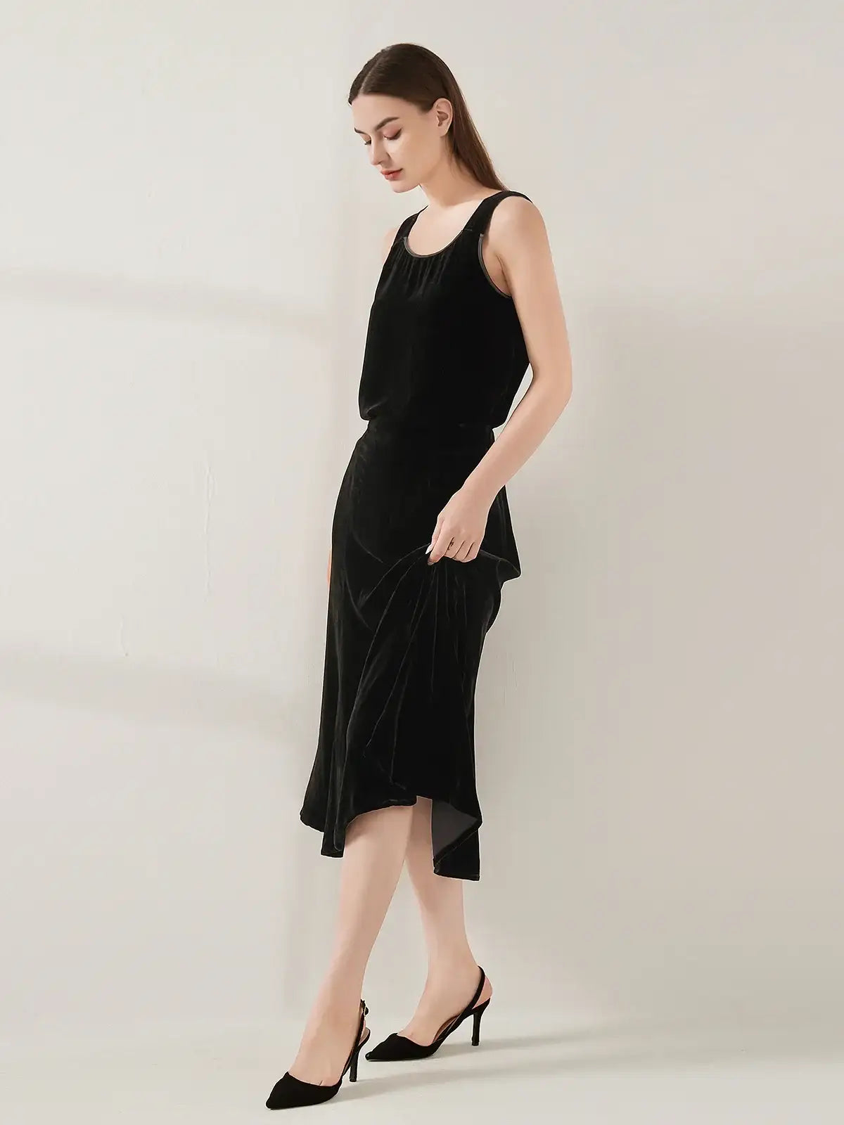 Silk Velvet Maxi Skirt - JANCESILK