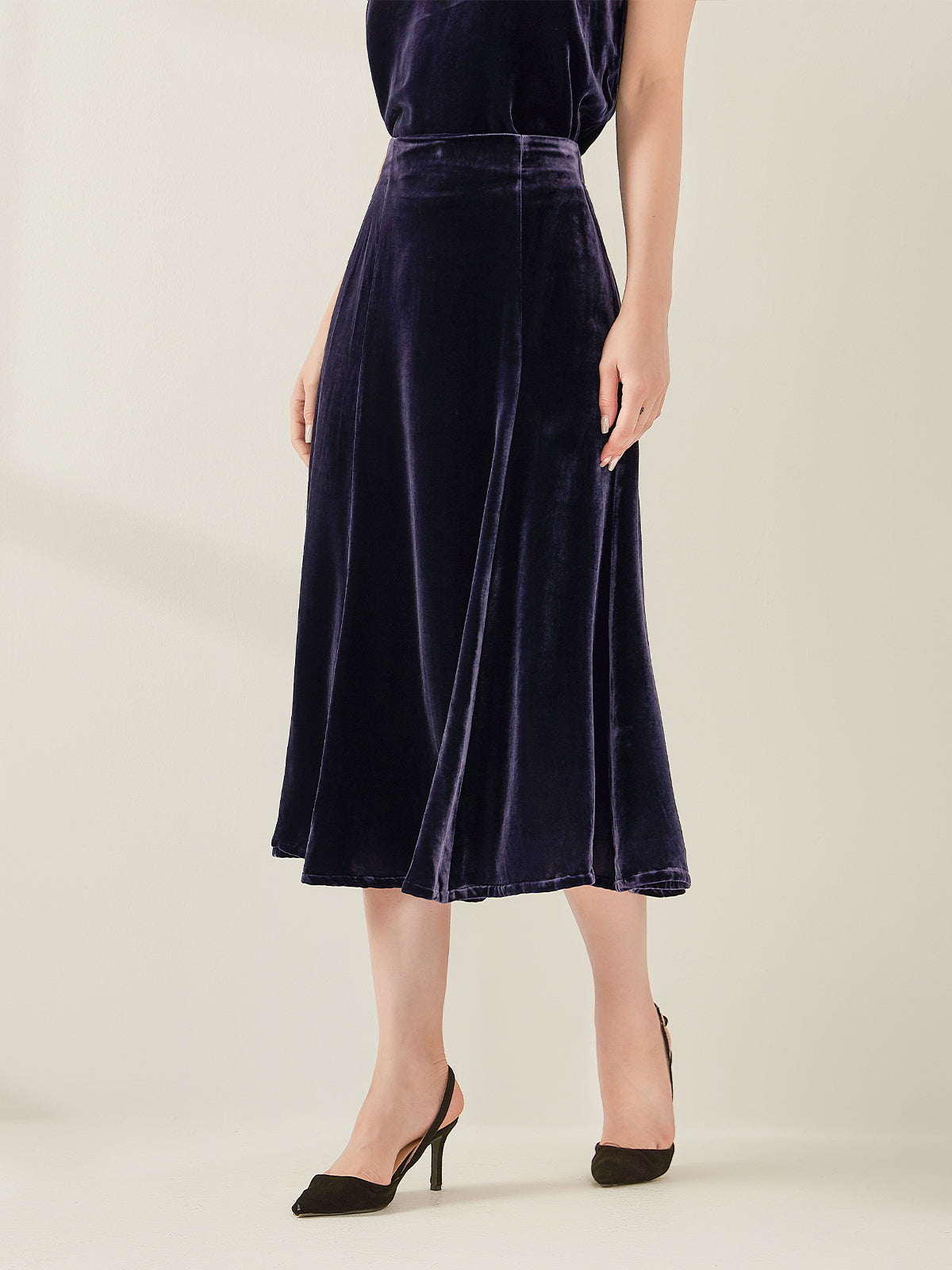 Silk Velvet Maxi Skirt