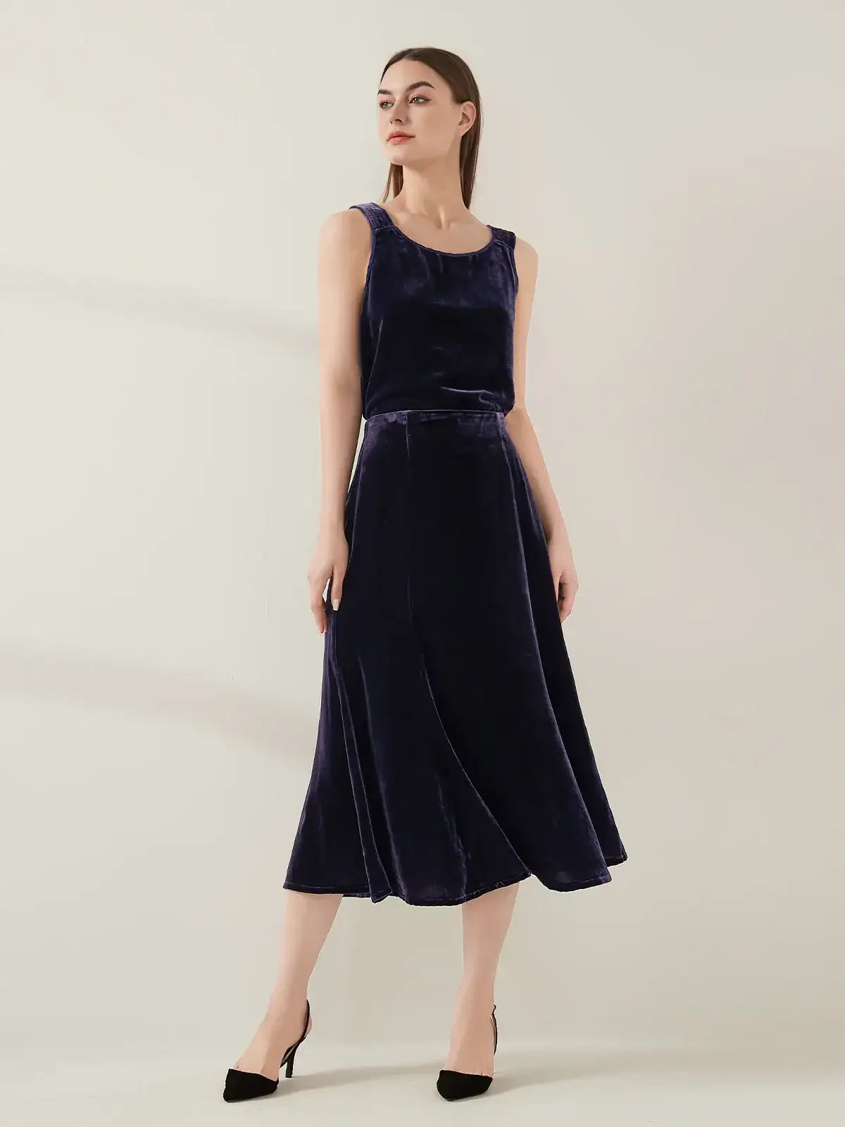 Silk Velvet Maxi Skirt - JANCESILK