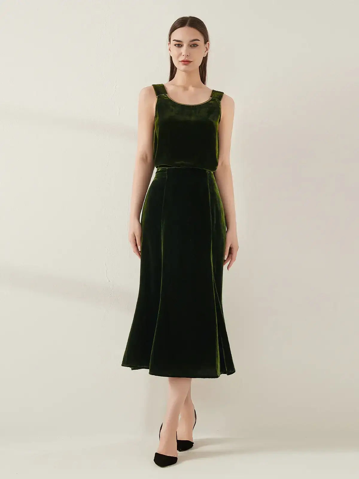 Silk Velvet Maxi Skirt - JANCESILK