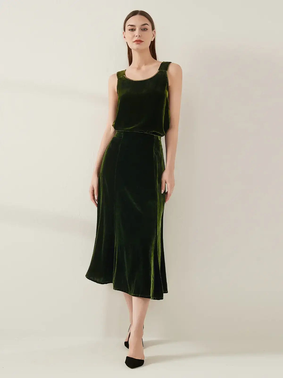 Silk Velvet Maxi Skirt - JANCESILK