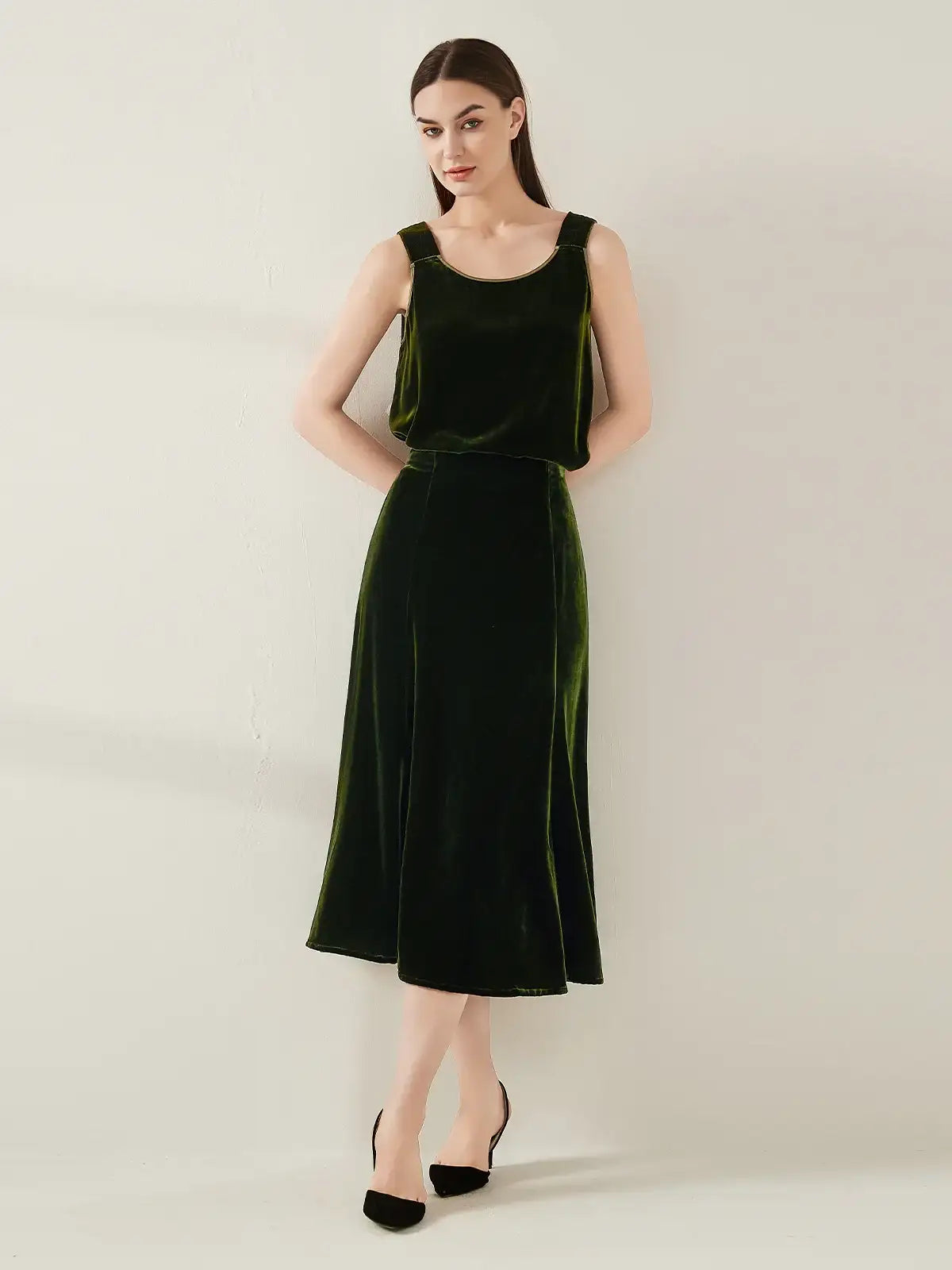 Silk Velvet Maxi Skirt - JANCESILK