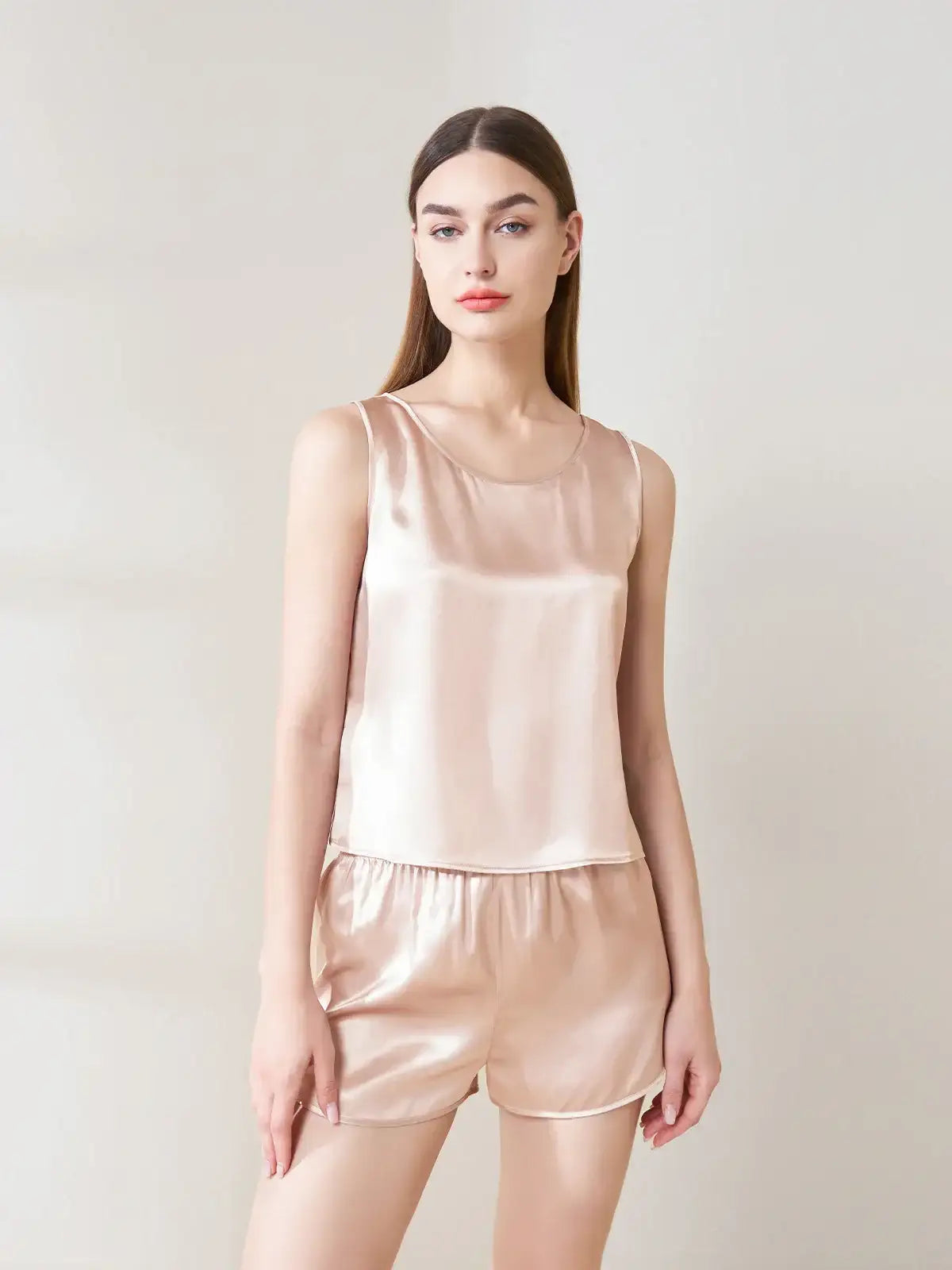 Silk Vest Shorts 2Pcs Set - JANCESILK