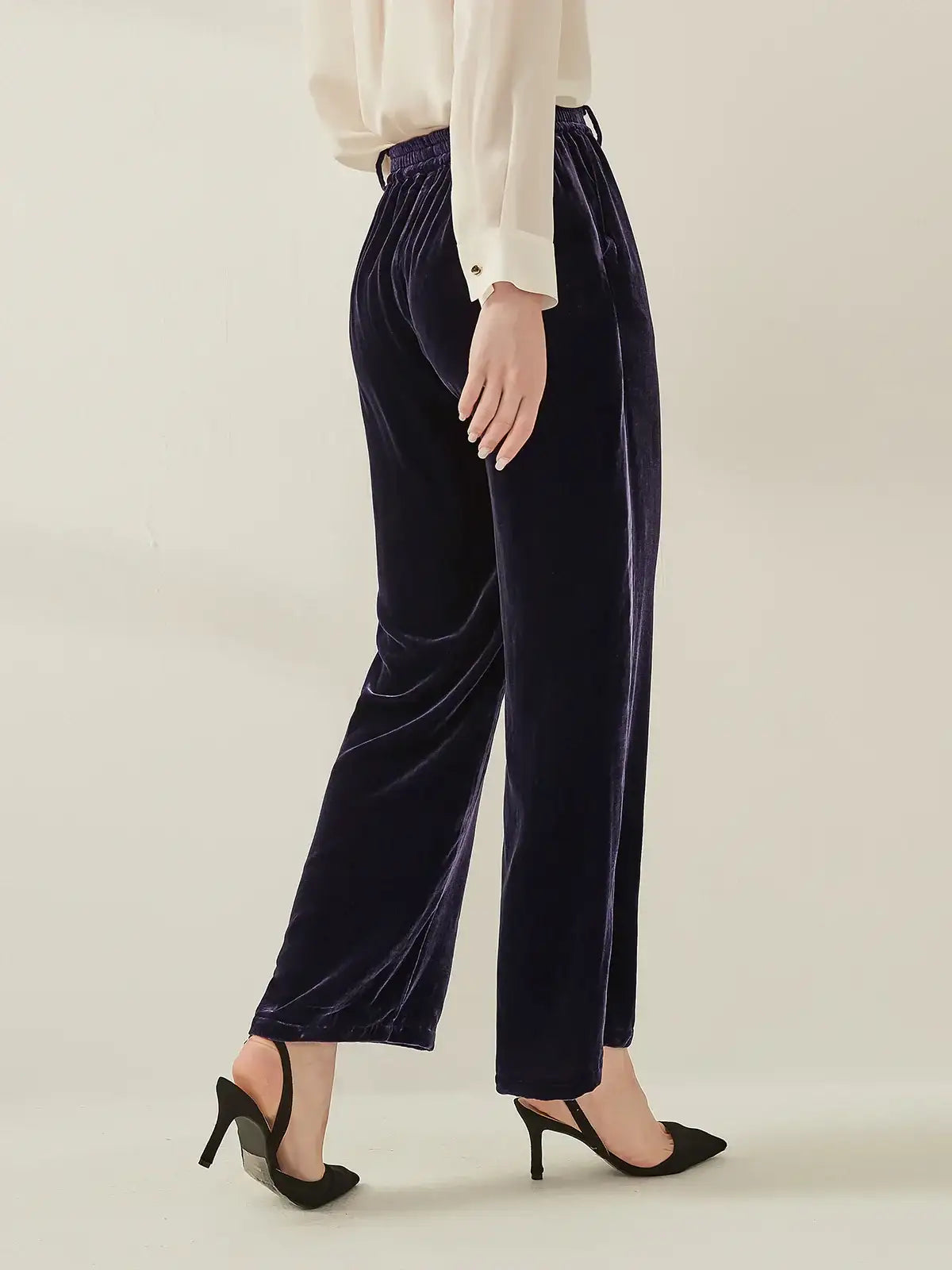 Silk Velvet Trousers#color_Deep Purple