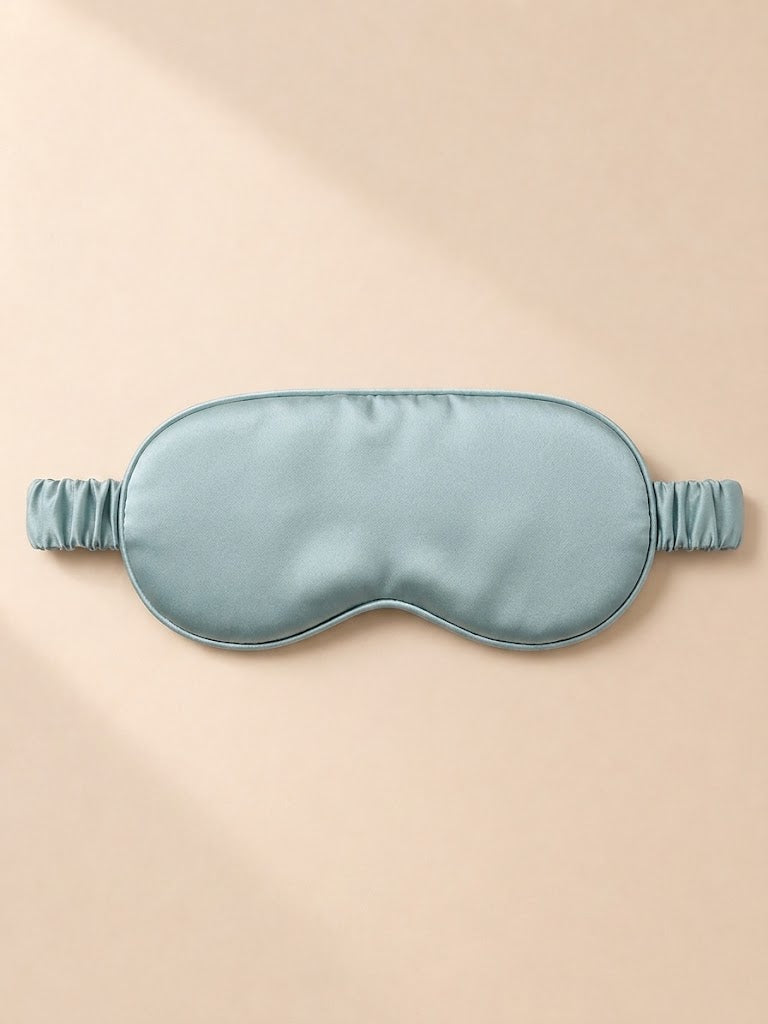 22 Momme 100% Mulberry Silk Sleep Eye Mask with Elastic Band#color_Baby_Blue