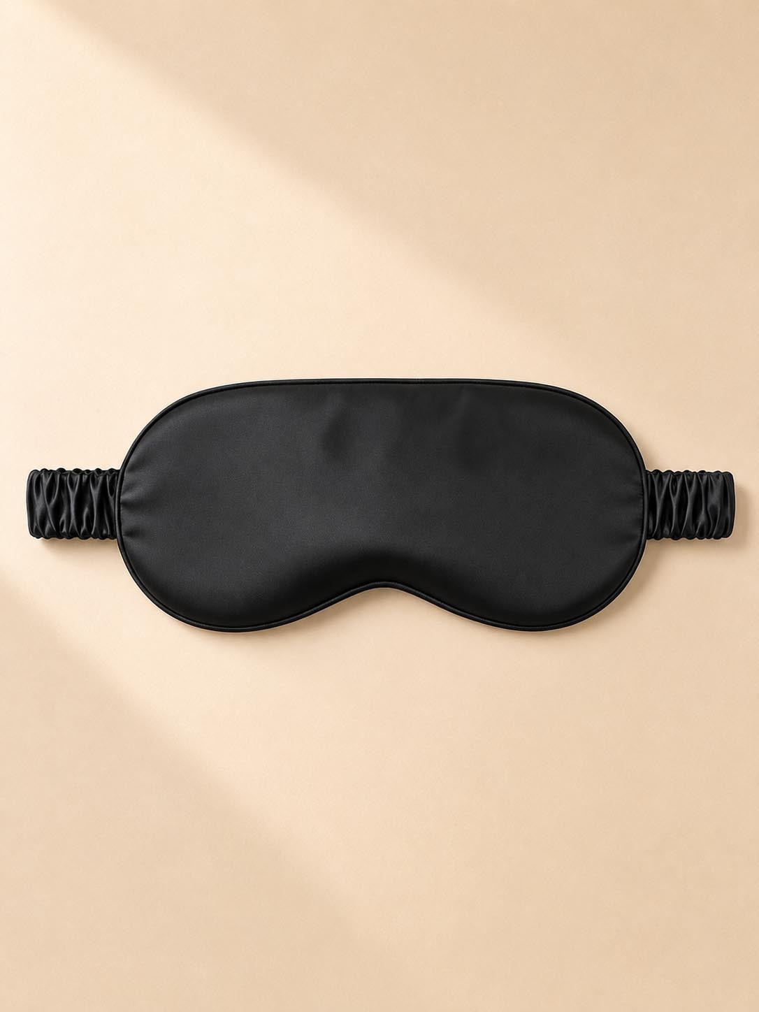 22 Momme 100% Mulberry Silk Sleep Eye Mask with Elastic Band#color_Black