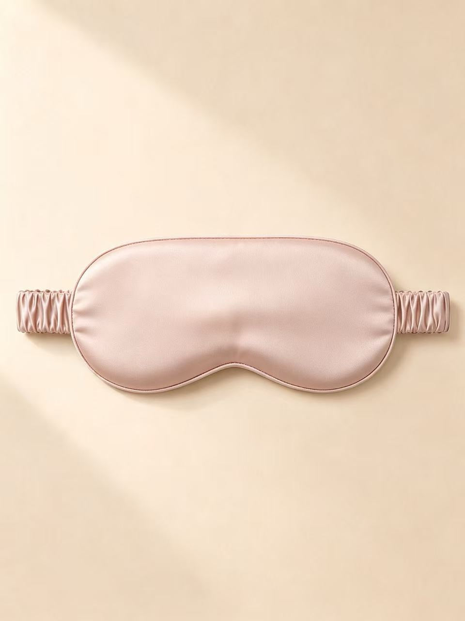 22 Momme 100% Mulberry Silk Sleep Eye Mask with Elastic Band#color_Champagne