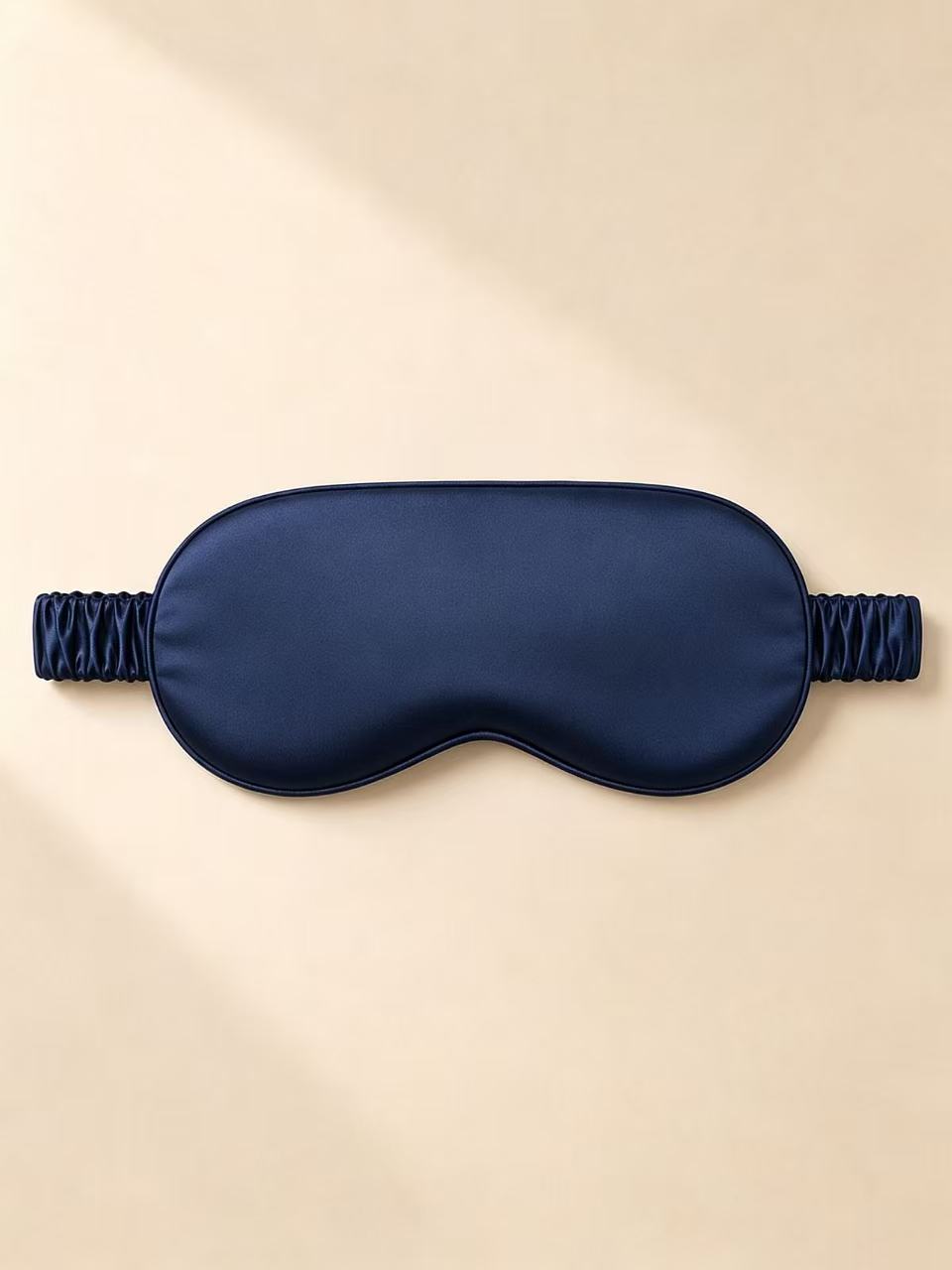 22 Momme 100% Mulberry Silk Sleep Eye Mask with Elastic Band#color_Navy