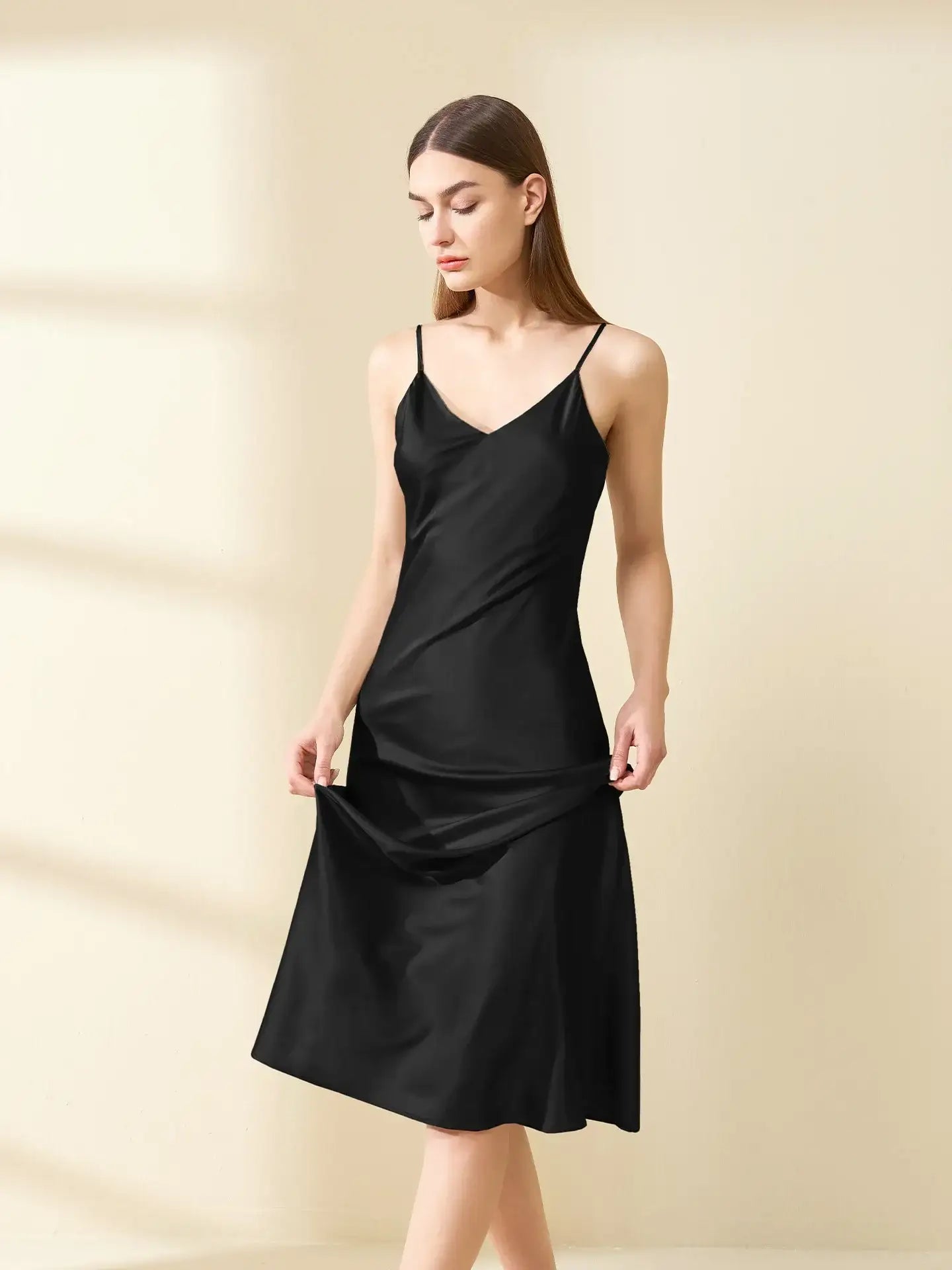 Silk Casual Suspender Dress