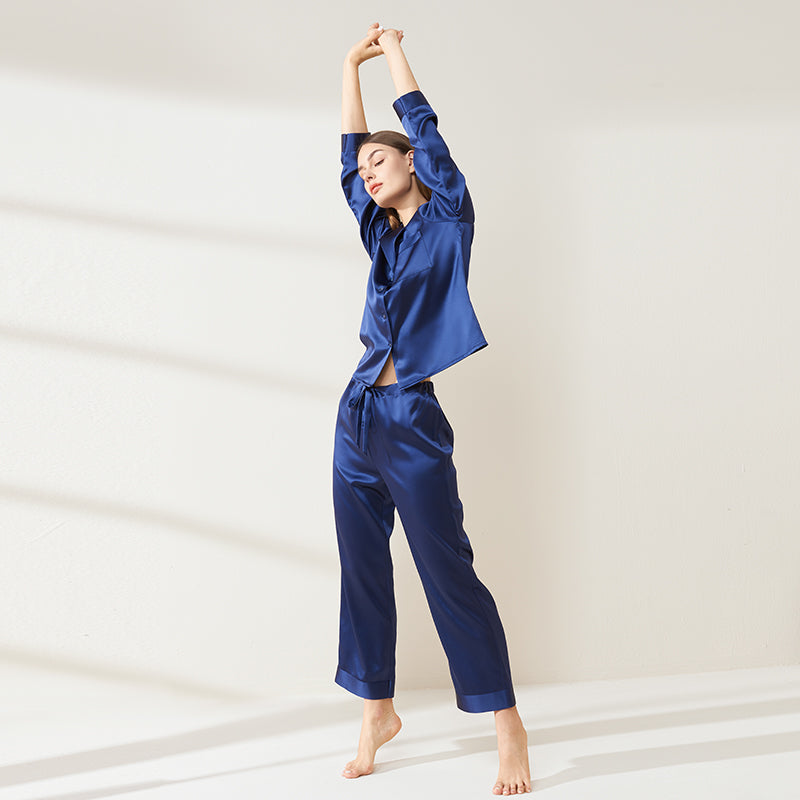 30 Momme Super Heavy Temperament Long Sleeve Trousers Set