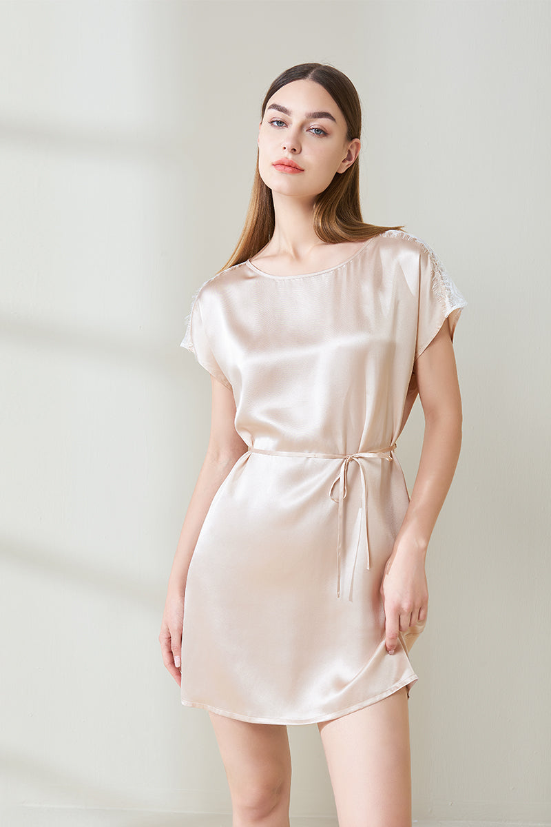 Round neck tie skirt