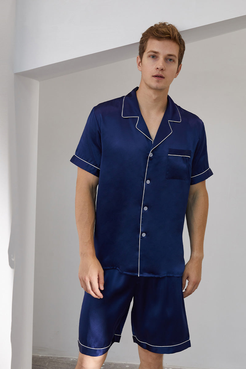 Men's suit collar short sleeve shorts suit