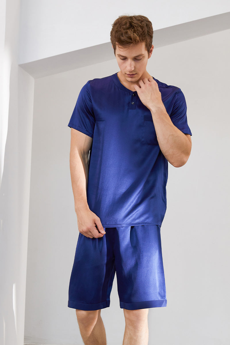 Men's crew neck short sleeve shorts suit