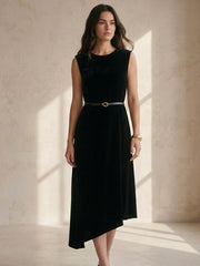 Bias Dress in Silk Charmeuse Women's #color_Black