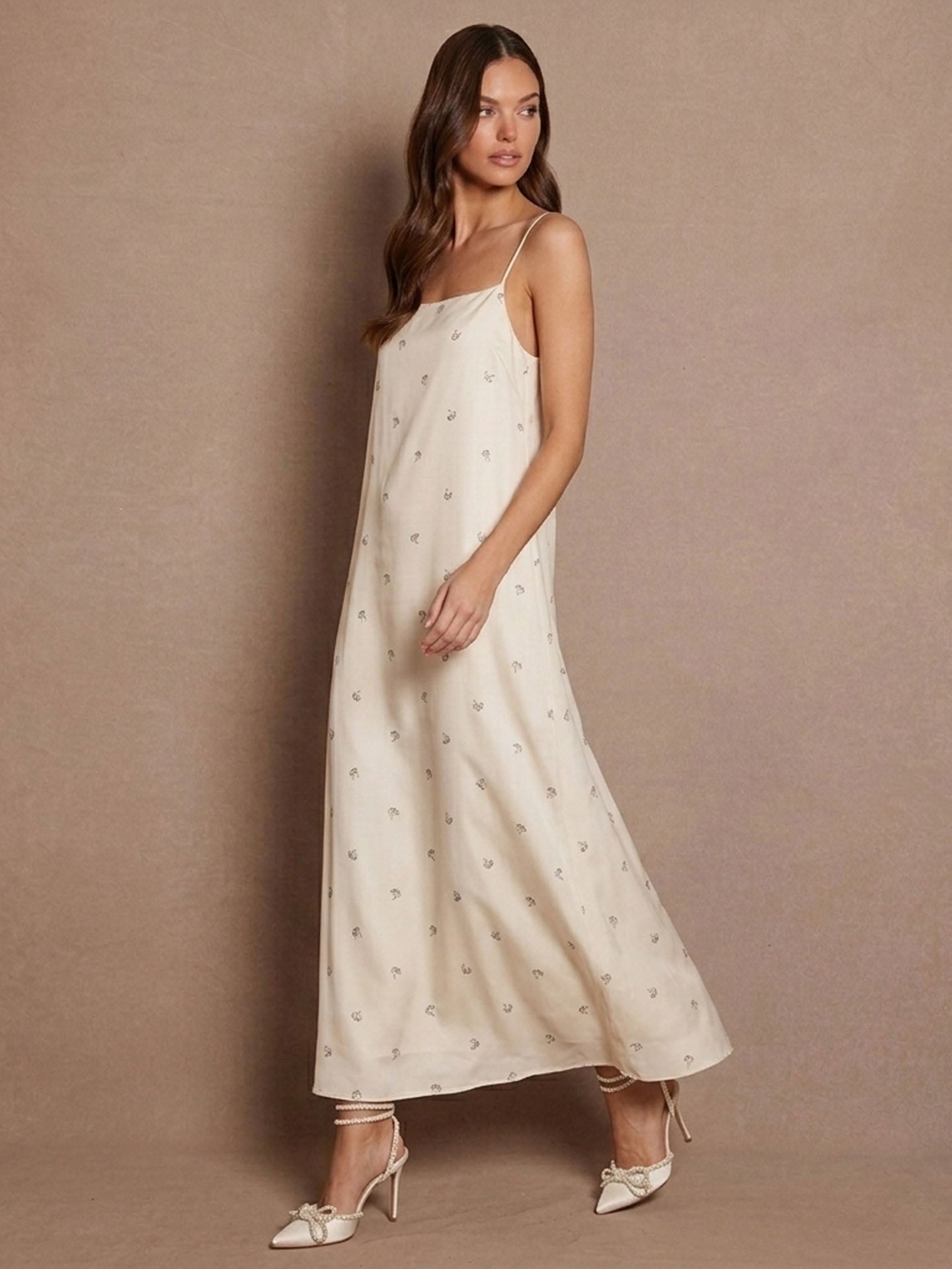 Printed Silk Twill Cami Maxi Dress#color_Seashell Print
