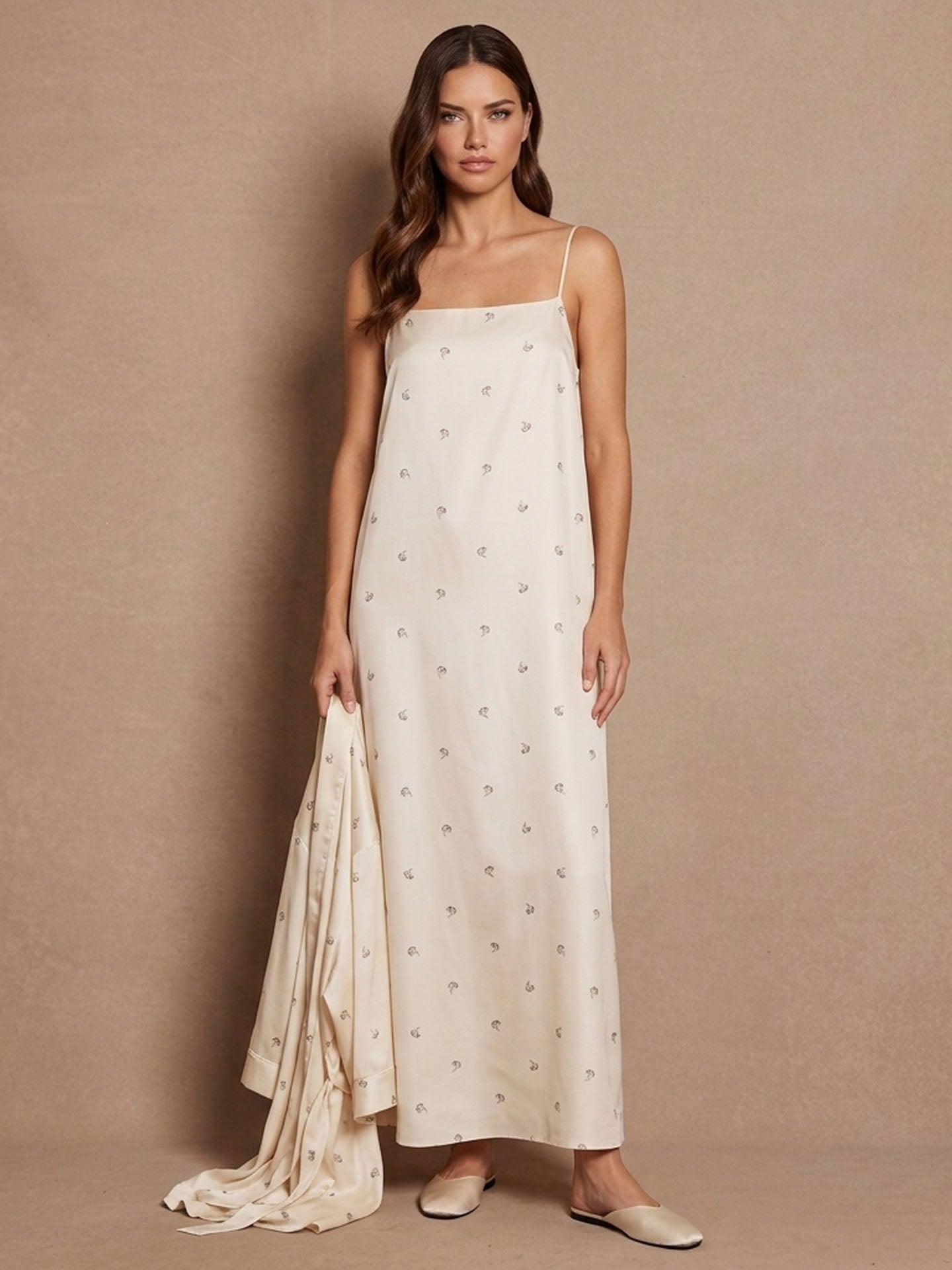 Printed Silk Twill Cami Maxi Dress#color_Seashell Print