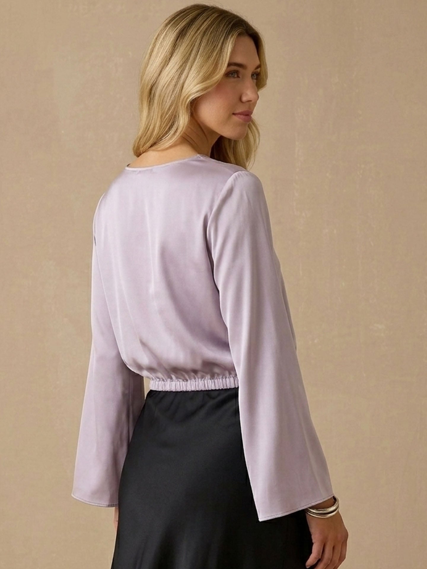 22 Momme Silk Boat Neck Blouse #color_Lilac