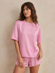 19 Momme Silk Satin Teek#color_Pink-Prism