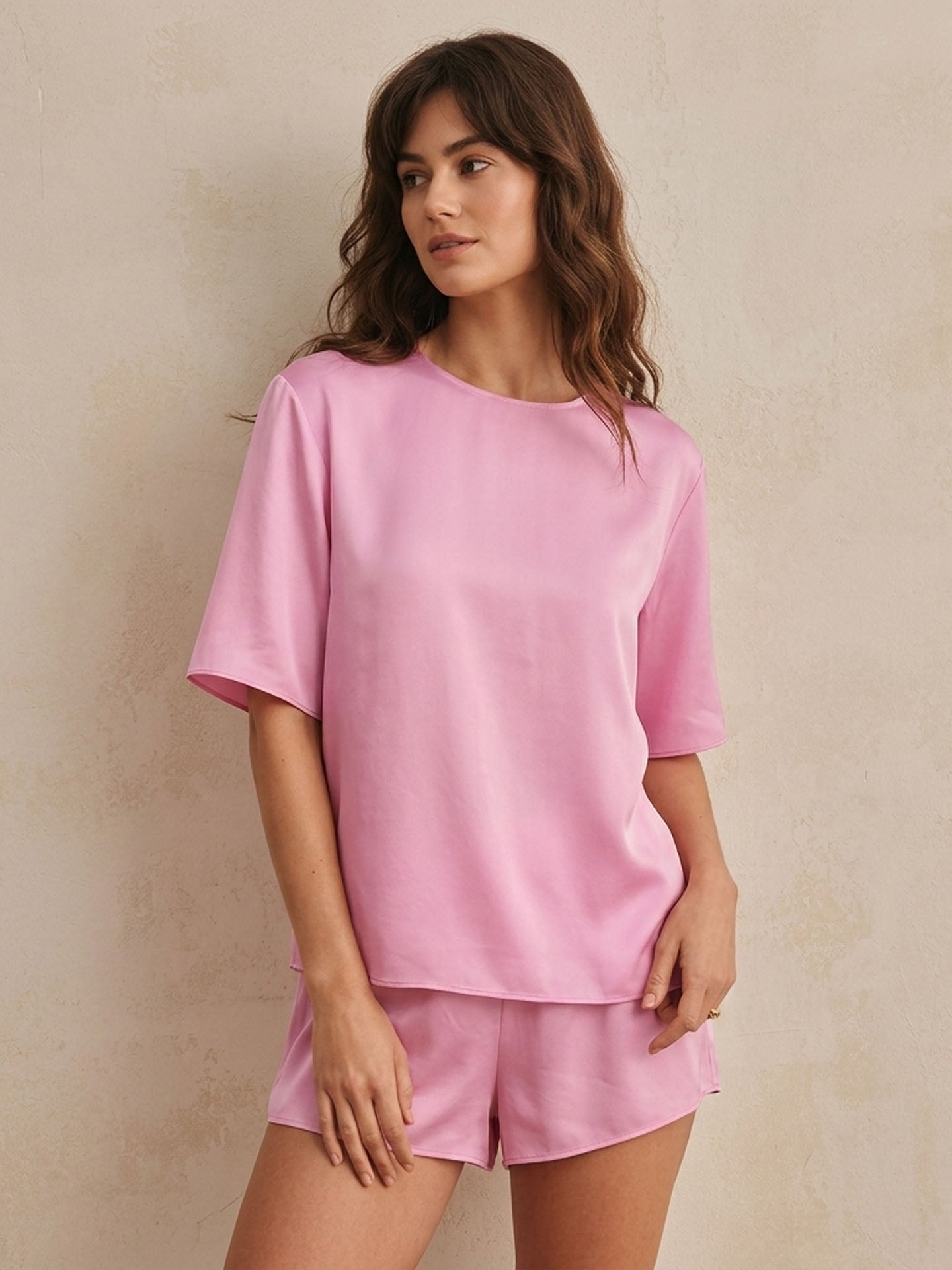19 Momme Silk Satin Teek#color_Pink-Prism