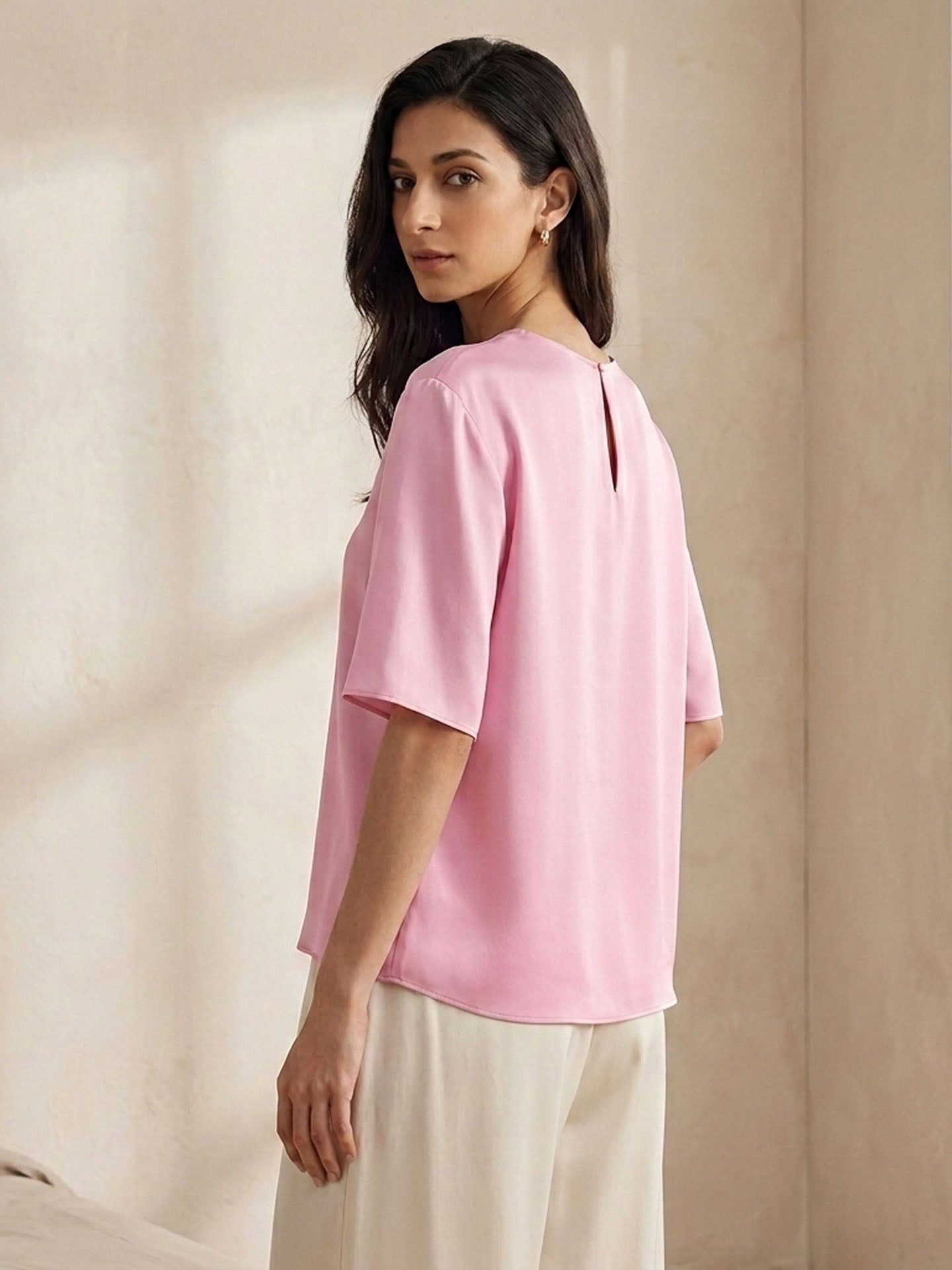19 Momme Silk Satin Teek#color_Pink-Prism