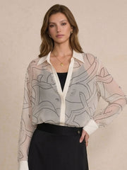 Printed Silk Georgette Shirt