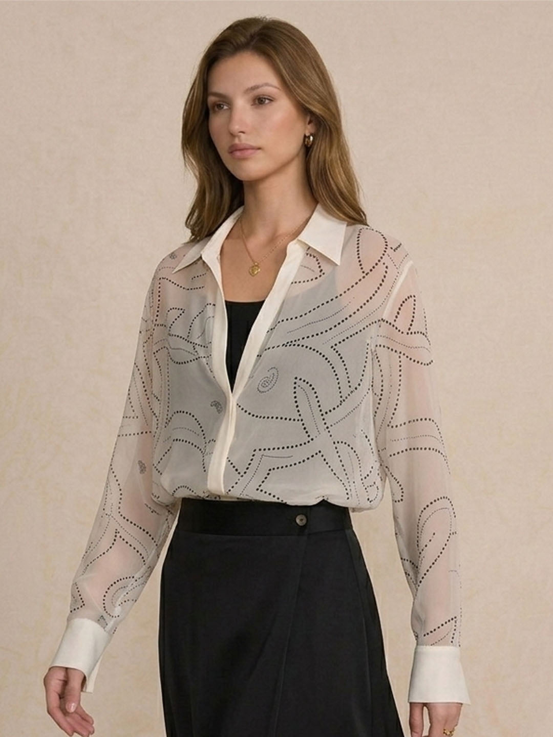 Printed Silk Georgette Shirt