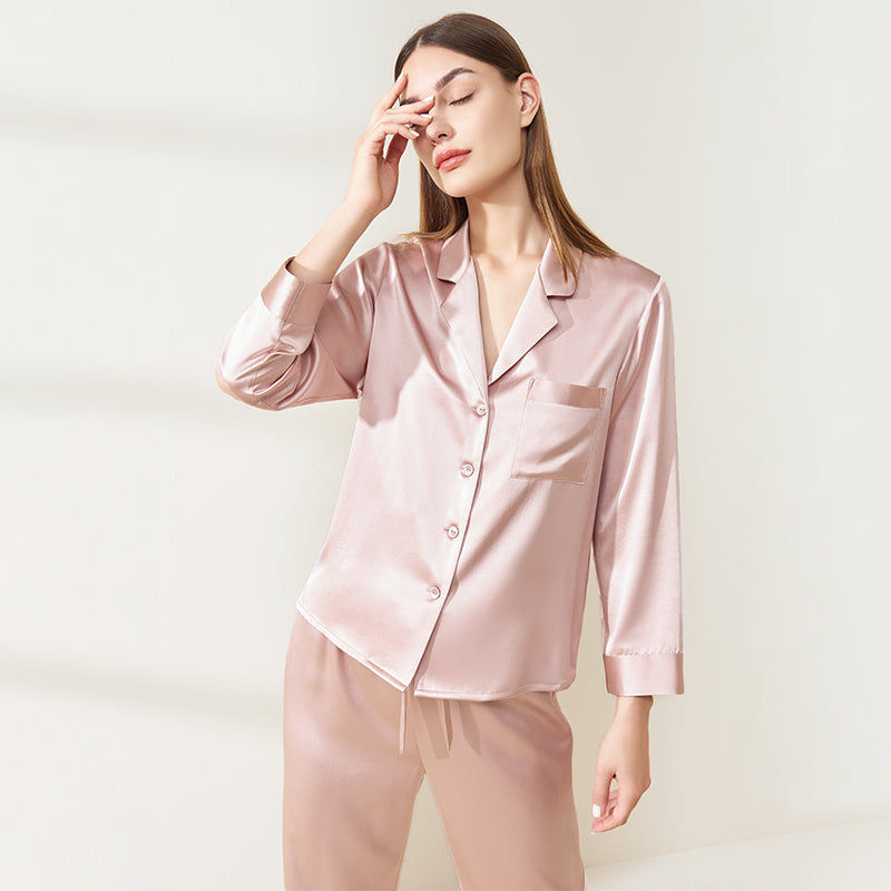 30 Momme Super Heavy Temperament Long Sleeve Trousers Set