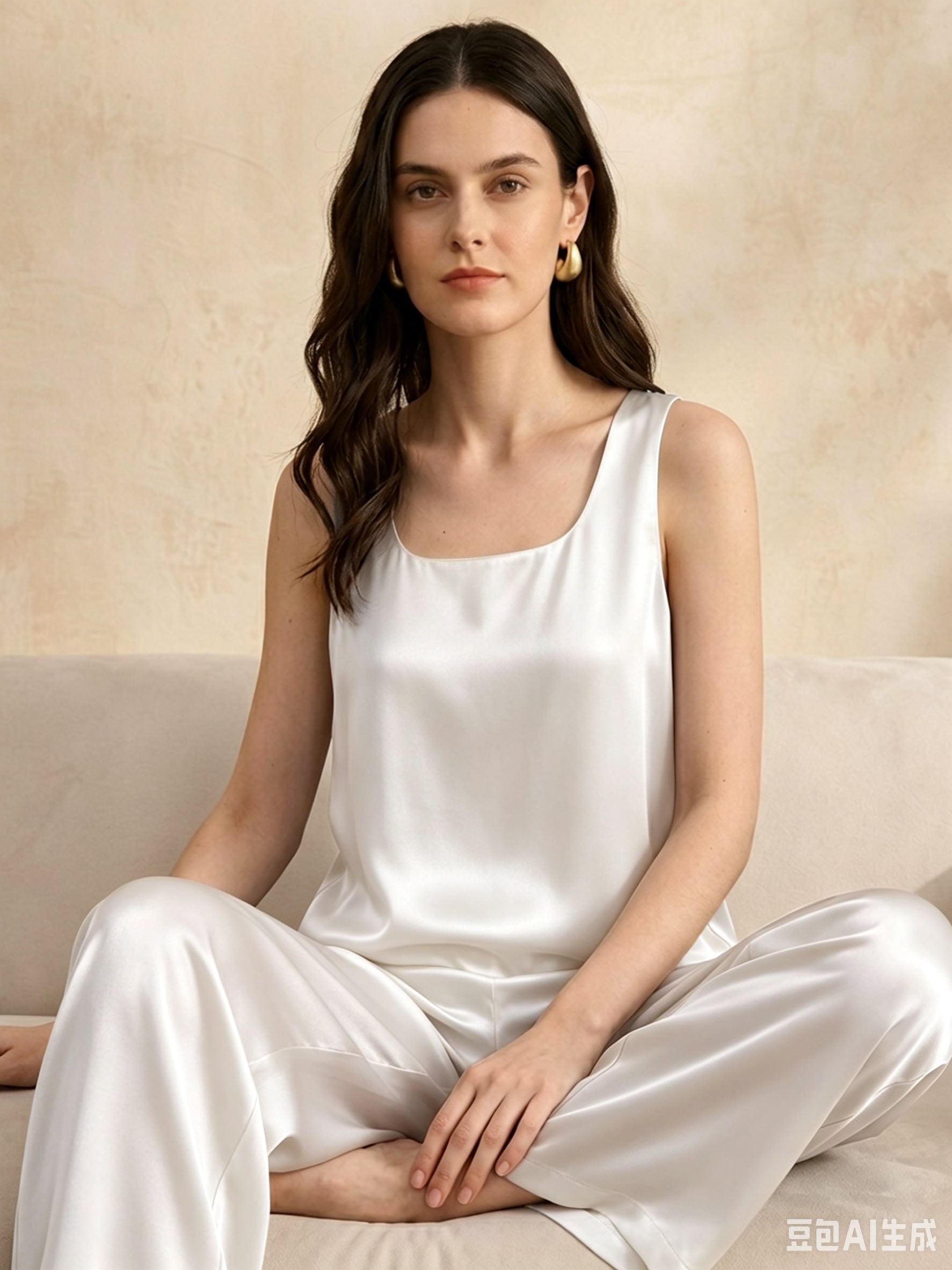 19 Momme Silk Stretch Satin Tank Top #color_White