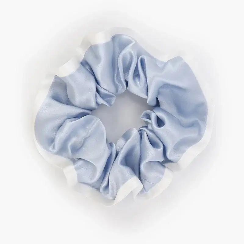 Contrast Color Silk Scrunchies