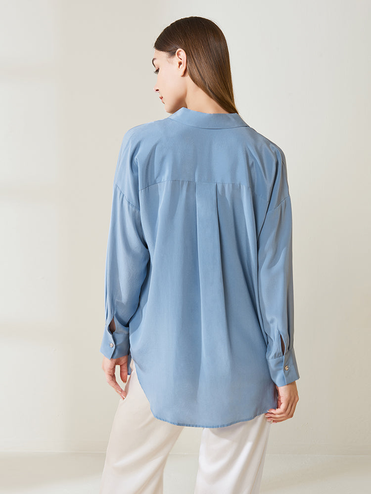 Versatile silk crepe de chine shirt
