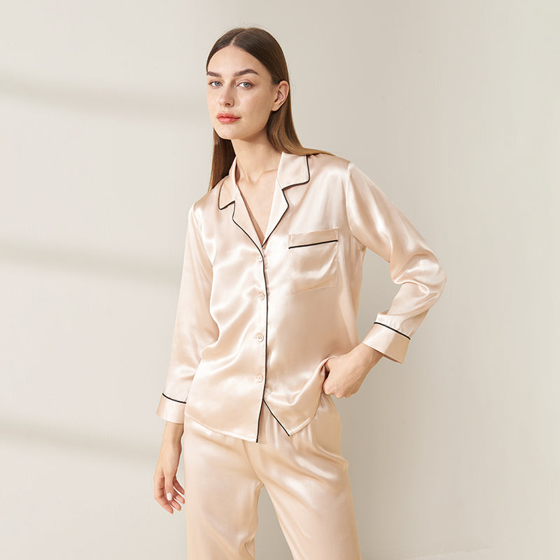 Classic Silk Long Sleeve Long Pants Pajama Set