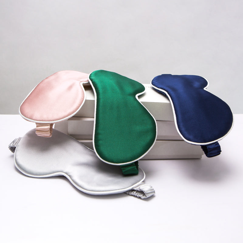 White edge silk eye mask