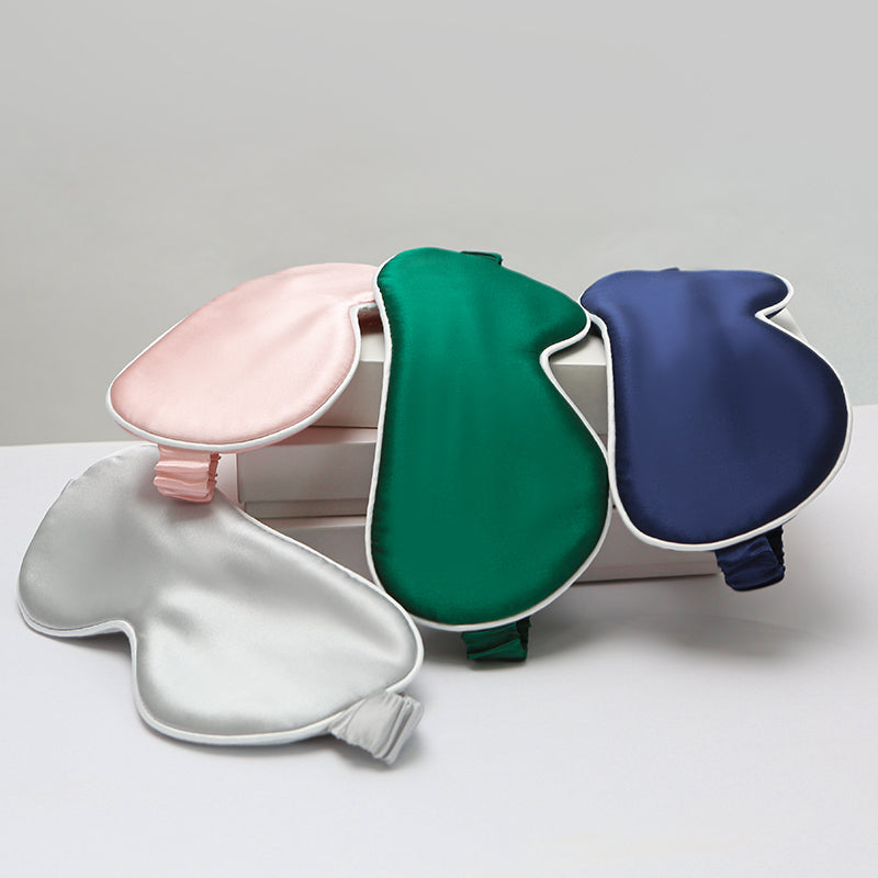 White edge silk eye mask