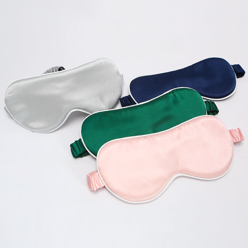 White edge silk eye mask