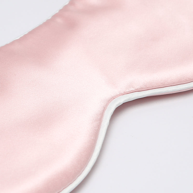 White edge silk eye mask