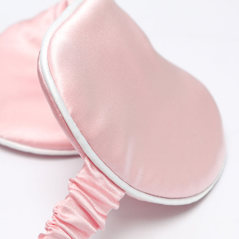 White edge silk eye mask