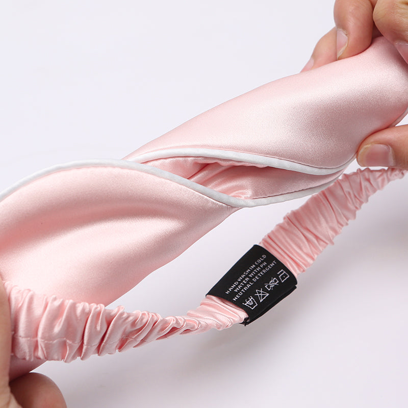 White edge silk eye mask