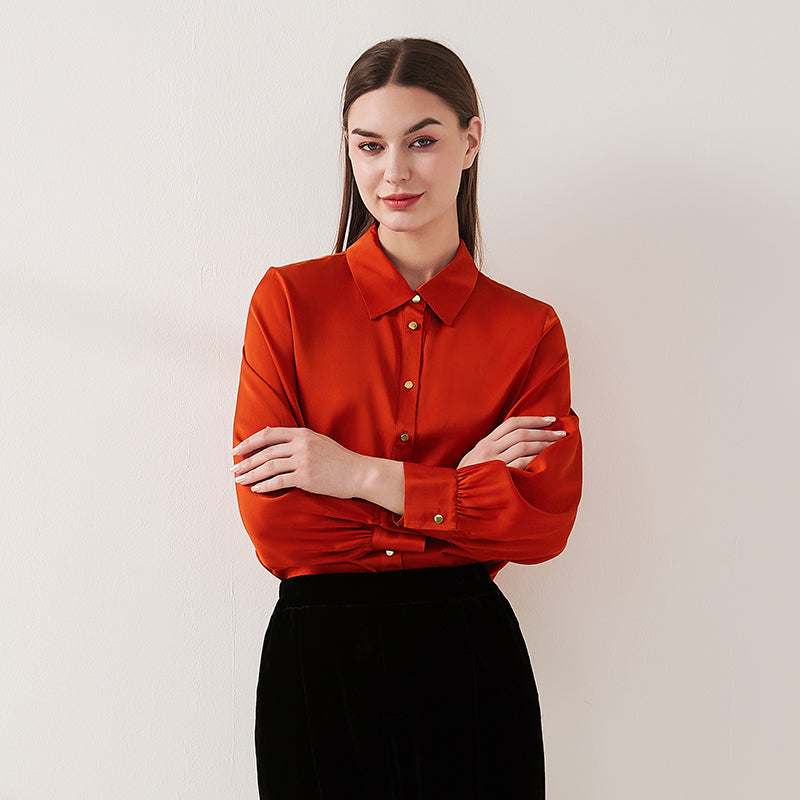 Stretch silk double joe shirt