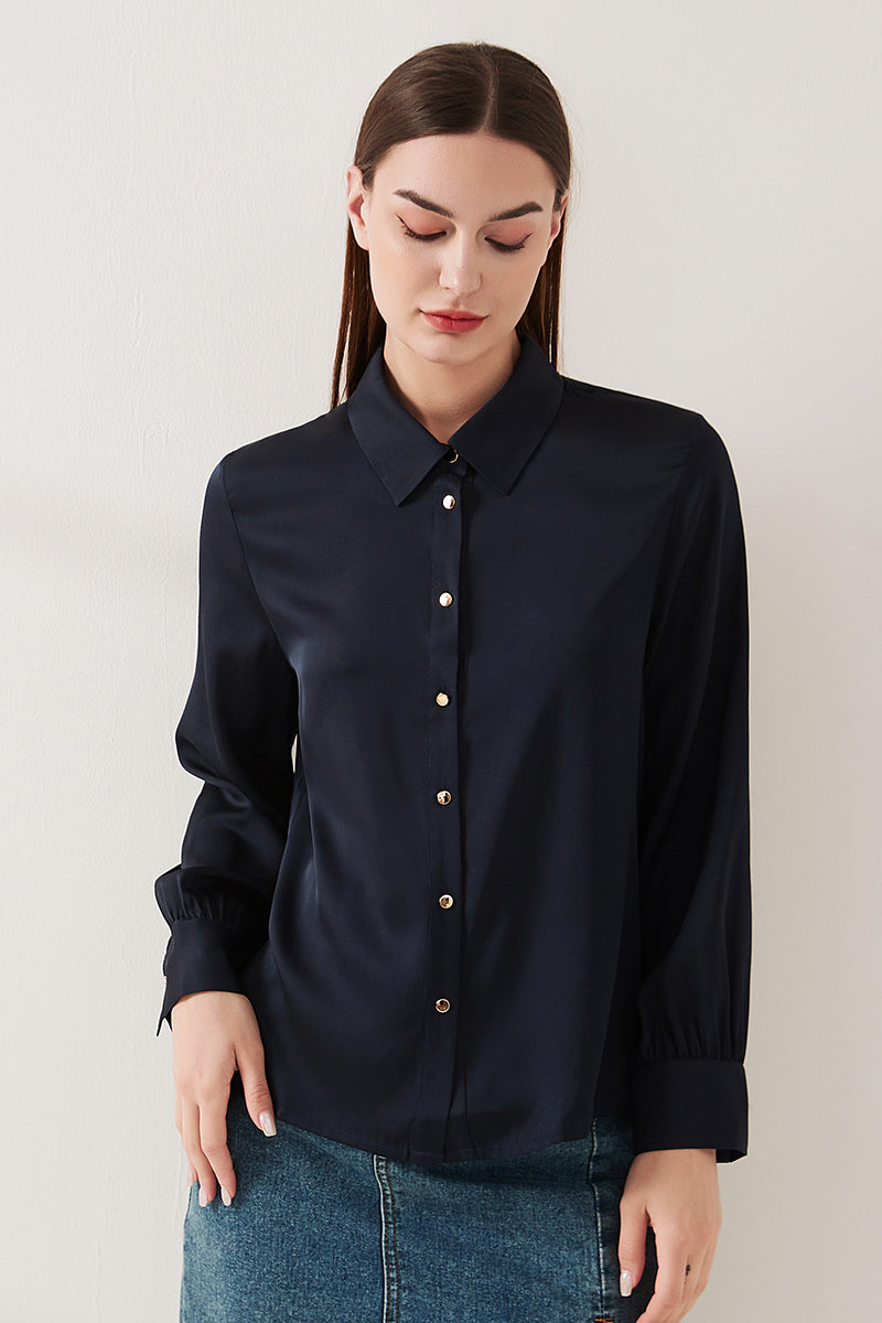 Stretch silk double joe shirt