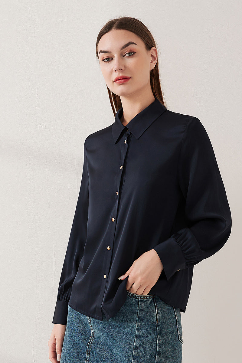 Stretch silk double joe shirt