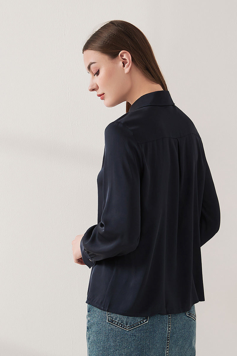 Stretch silk double joe shirt
