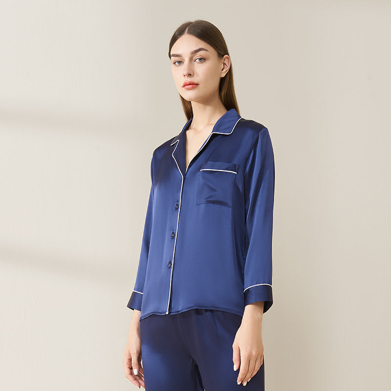 Classic Silk Long Sleeve Long Pants Pajama Set