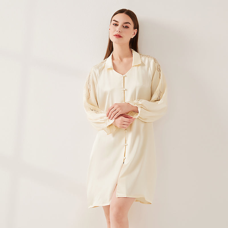 Lace Panel Raglan Sleeve Nightdress