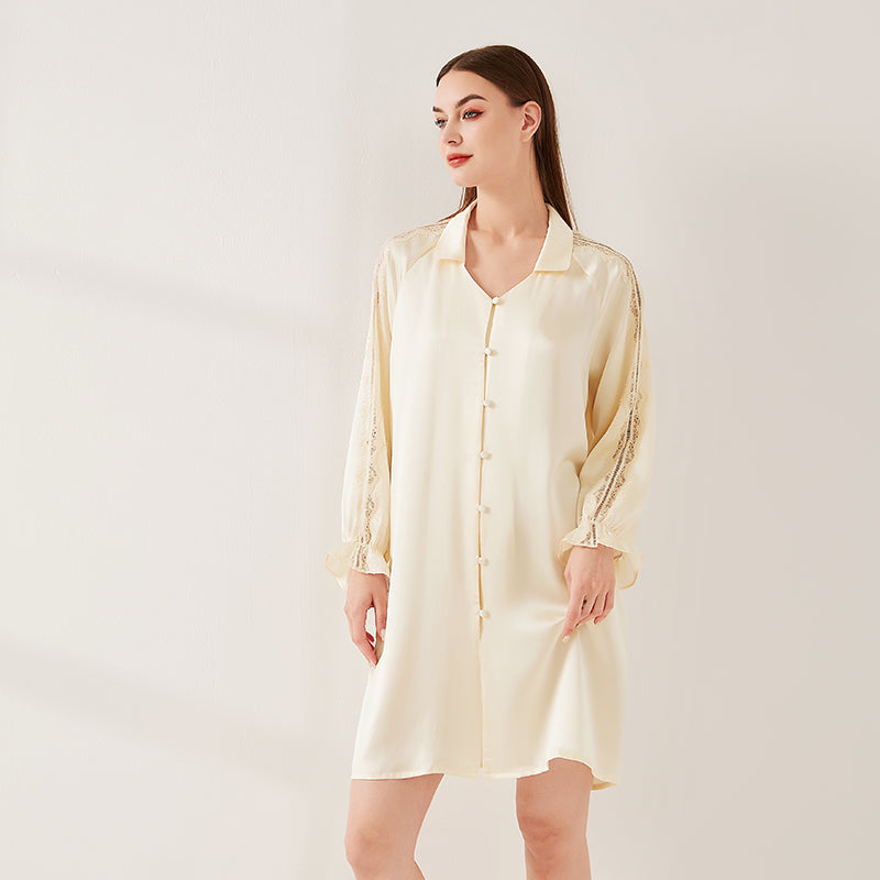Lace Panel Raglan Sleeve Nightdress