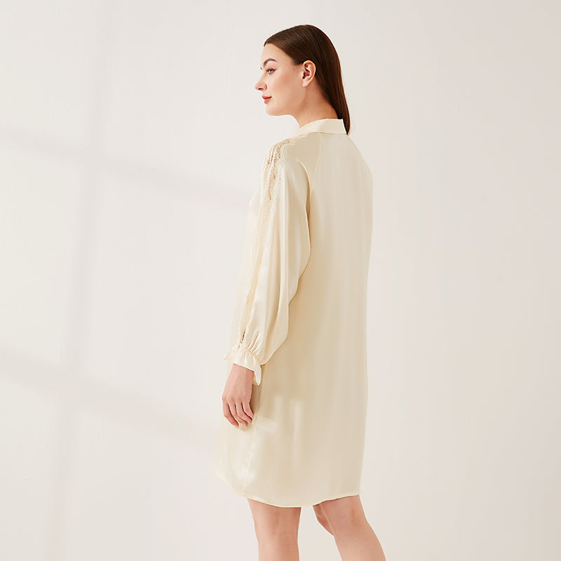 Lace Panel Raglan Sleeve Nightdress