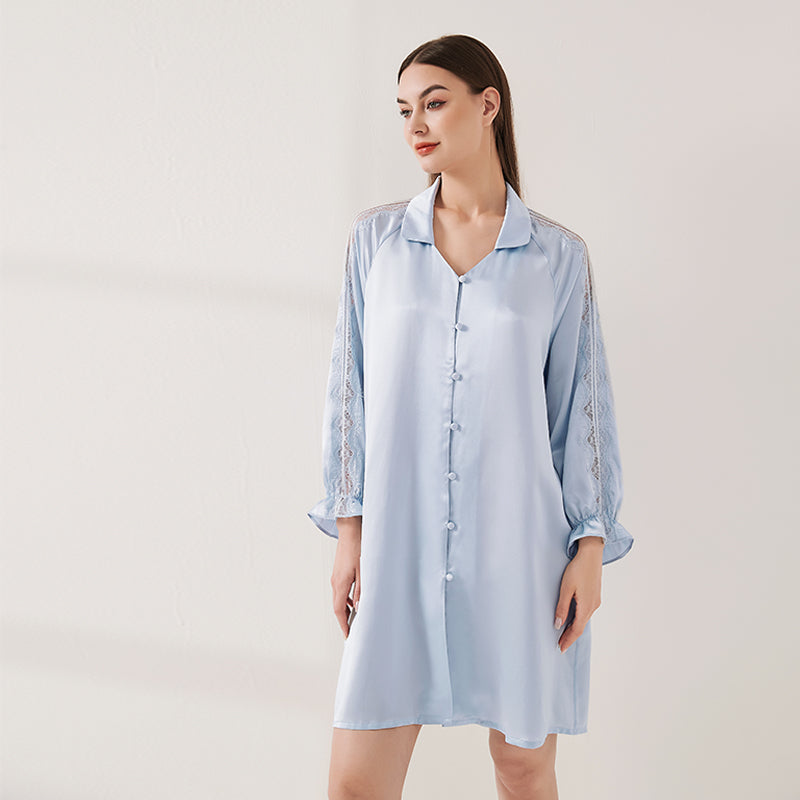 Lace Panel Raglan Sleeve Nightdress