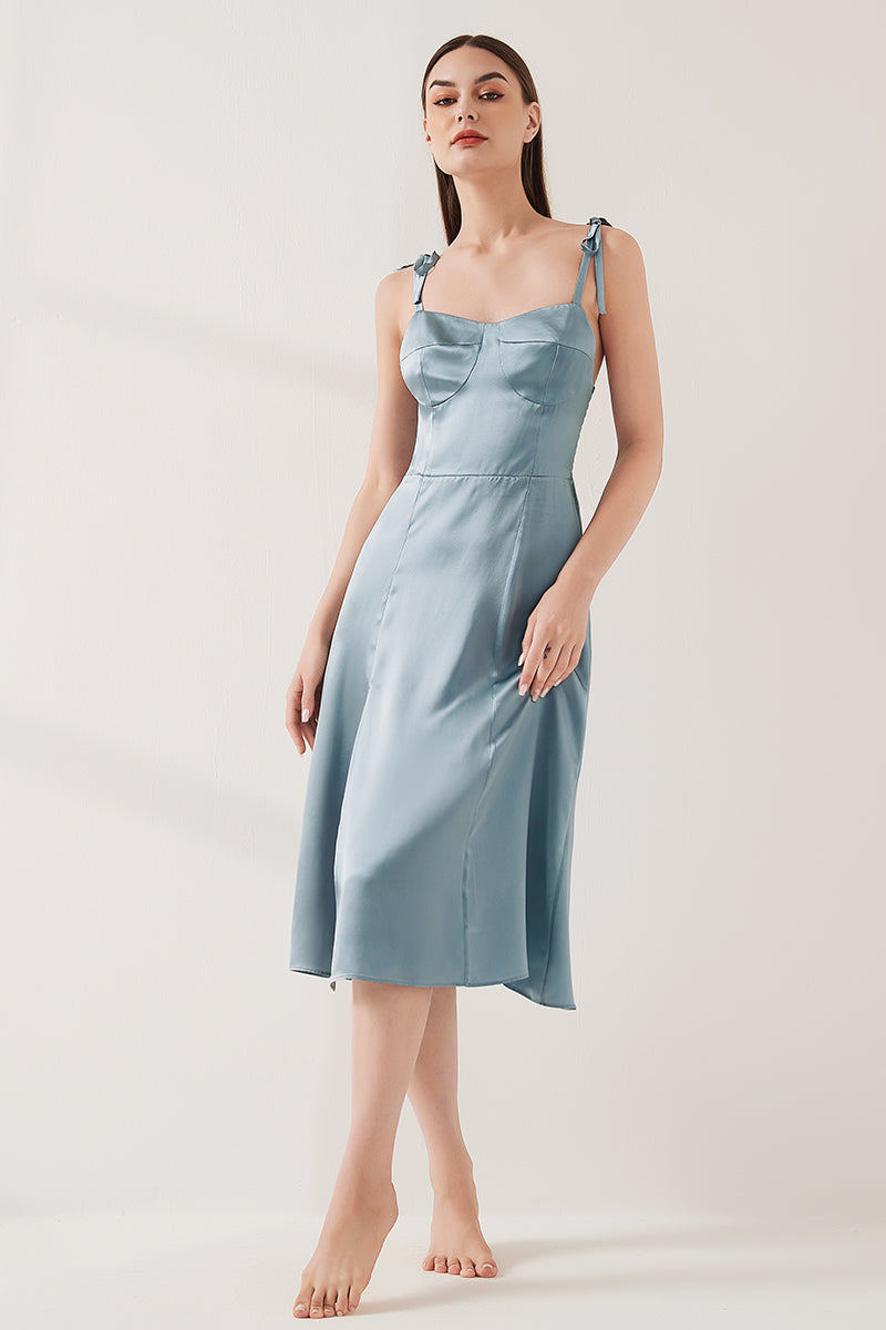 Tie-Sleeve Slip Dress