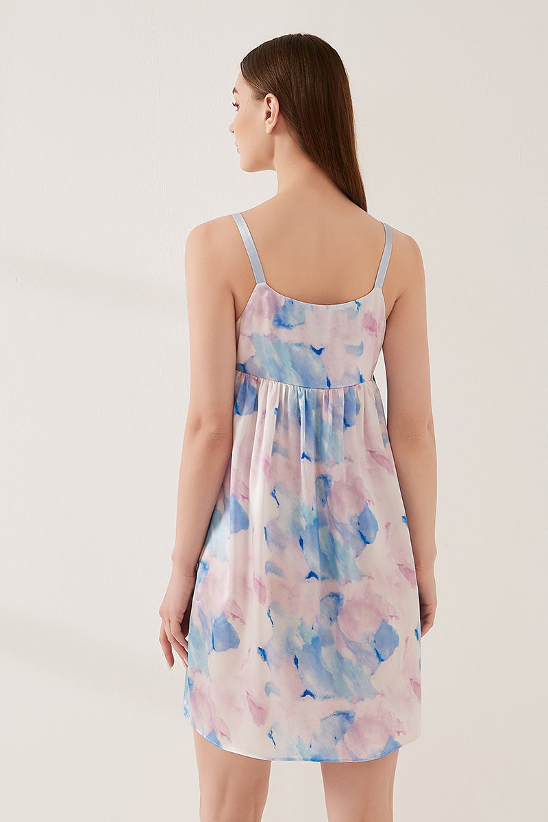 Watercolor print suspender skirt